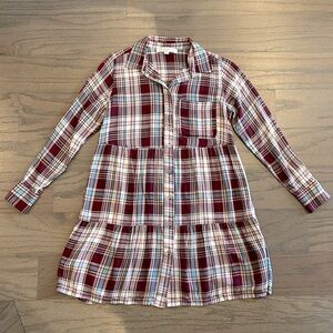 LOFT Petite Plaid Shirtdress - Size XSP